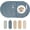 Charcoal-Blue, variant on PROMATTOO Round Placemats Set of 6,Faux Leather Heat Resistant Non Slip Table Mats,Taupe
