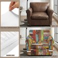 thumbnail image 6 of FUIALDOLG Vintage Multicolor Planked Wood Armchair Cover 2 Piece Individual Cushion Cover Brushed Couch Covers with High Stretch for Living Room, 6 of 8