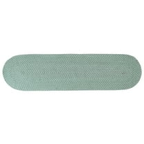 Tri-Color Farmhouse Braided Rug - Cotton Buffalo Check Green,White,Gray 2' X 6' Oval