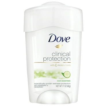 Dove Clinical Protection Antiperspirant Deodorant Stick, Cucumber and Green Tea, 1.7 oz