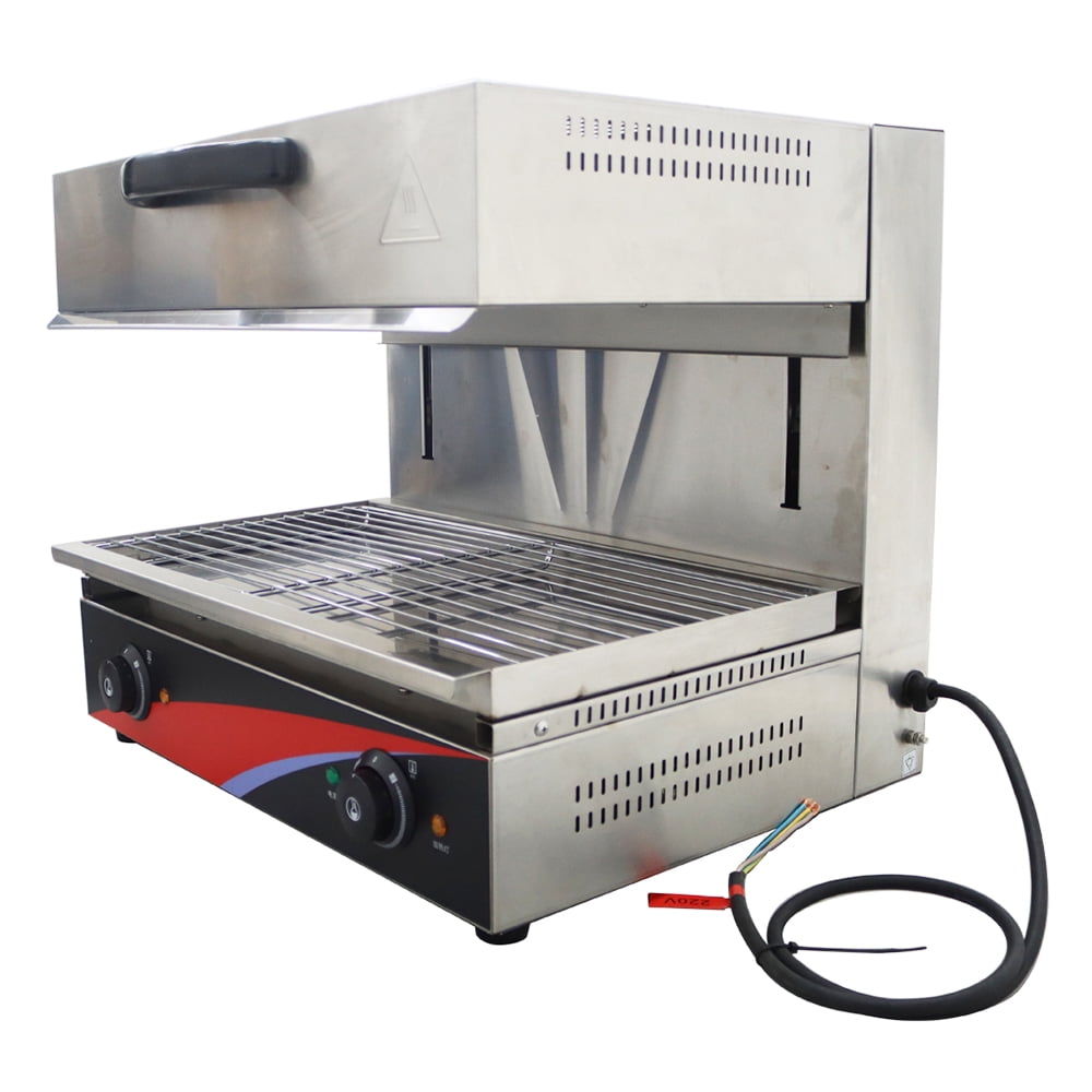 INTBUYING Electric Lift-Up Salamander Surface Stove Grill Barbecue Oven Cheese Melter Stainless Steel Kitchen Equipment 220V