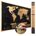 thumbnail image 1 of Travelization XL Scratch Off World Map with 196 Country Flags 36" x 24" Frameable World Map with Vibrant Colors and Premium Gold Coating, Beautiful S, 1 of 7
