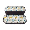 thumbnail image 5 of Vsdgher Childish Dinosaur Print Pen Case Leather Pencil Pouch Markers Holder Big Capacity Bag with Zippered Pocket for Stationery Tool, 5 of 6