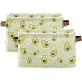 thumbnail image 2 of FREEAMG Funny Cartoon Cute Avocado Storage Basket, Durable Canvas Organizer With Handles Large Collapsible Storage Bins Boxes for Home Office - 1 Pack, 2 of 7