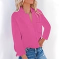 thumbnail image 2 of Bowake Women's Button down Shirts Lapel Long Sleeve Casual Comfy Ladies Work Office Fall Spring Blouse Tees, 2 of 7