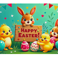 thumbnail image 4 of Cute Bunny Themed Easter Background Happy Easter Banner Party Decors Photography Props Easter Celebration Family Gatherings Egg Hunts Kids Parties, 4 of 8
