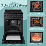 Lanbo 24 in 2.9 CU ft Freestanding Electric Range with Rotisserie and True Convection Oven and Timer