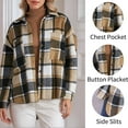 thumbnail image 4 of Weardear Women's Plaid Jacket Casual Flannel Shacket Button Down Side Slits Jacket, 4 of 5