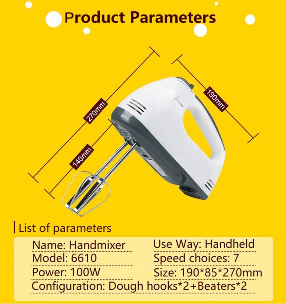 BYXAS 4 Pack Electric Hand Mixer, 7-Speeds Small Handheld Mixer with 304 Stainless Steel Beaters, Dough Hooks & Whisk Attachment, Portable Food Kitchen Mixer for Baking Cake Cookies Cream