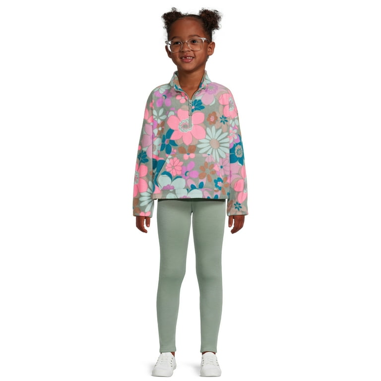 Athletic Works Girls Pullover and Cozy Legging 2-Piece Outfit Set, Sizes  4-18 & Plus 