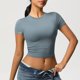 thumbnail image 5 of mfyjkho Tops Casuales Para Mujer, Camiseta De Manga Corta Para Mujer, Informal, Ajustada, Para Pilates, Yoga, Running Y Fitness, Con Cuello Redondo Tops Para Mujer L, 5 of 8