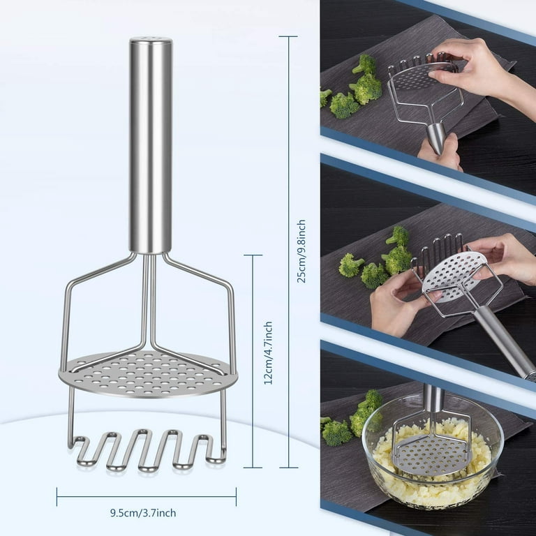 Potato Masher - Stainless Steel Wire Kitchen Tool for Mashing Vegetable, Avocado