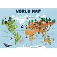 thumbnail image 2 of Jotadejai 14x11 White Modern Wood Framed Museum Art Print Titled - World map for kids, 2 of 4