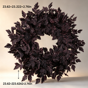 TUWAFE Fall Wreath for Front Door 24 Inch Fall Decor Plum Leaves Halloween Wreath Fall Wreath for Front Door 24 Inch Fall Decor wreaths for front door
