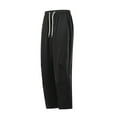 thumbnail image 4 of sususu Mens Sweatpants,Men's Pleated Loose Fit Colored Straight Leg Casual Sporty Work Trousers Comfortable Daily Wear,Black,M, 4 of 7