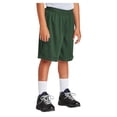 thumbnail image 3 of Youth PosiCharge Double-Layer Classic Polyester Mesh Short Forest Green X-Small, 3 of 8