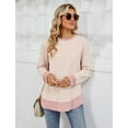 thumbnail image 5 of IWEMEK Women Tops Long Sleeve Crew Neck Shirts Casual Fall Cute Pink Tshirts, 5 of 8