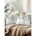 thumbnail image 2 of Outdoor Pillows Waterproof, Green Eucalyptus Leaves Bedding Throw Pillows with Insert for Couch Sofa Bed, Summer Watercolor Botanical 12x20 Inch Pillowcases Decorative Camping Patio Pillow Set of 2, 2 of 8