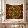 thumbnail image 5 of Golden Peacock Mandala in Ornate Radial Design, Serene Boho for Art Lovers, Bohemian Wall Art, Housewarming Gift, Tapestry Wall Hanging for Bedroom, Living Room and Dorm, 5 of 7