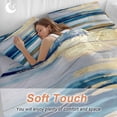 thumbnail image 4 of Abstract Art Duvet Cover Set Twin Size, Watercolor Blue Gold White Ocean Waves Modern 4 Piece Soft Microfiber Bedding Set with 1 Duvet Cover, 1 Flat Sheet, 2 Pillowcases, 4 of 9