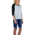 thumbnail image 3 of ToBeInStyle Women's Classic Cotton Baseball T-Shirts - White/Black - Medium, 3 of 5