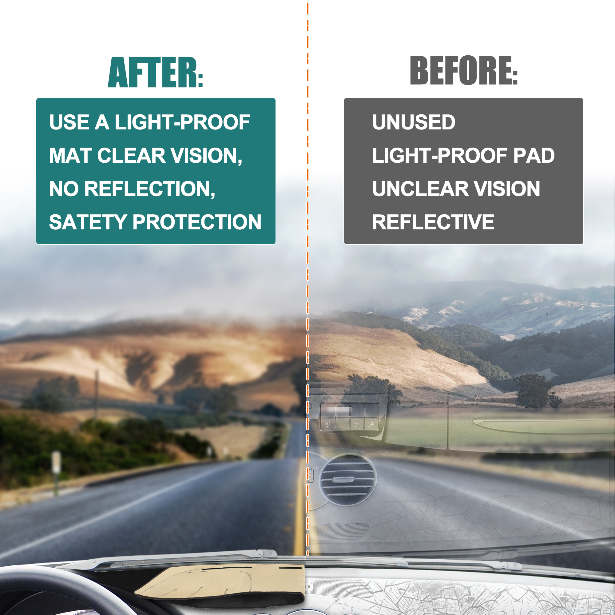 Car Dashboard Cover Non-Slip Dash Board Protector Cover Pad Mat for Hyundai  Elantra 2012-2016 Black