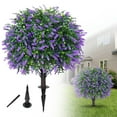 thumbnail image 4 of Ongmies 16-Inch Artificial Lavender Topiary Ball Trees with Ground Spike – Uv-Resistant Fake Evergreen Shrubs for Indoor/Outdoor Front Porch & Garden, 4 of 9