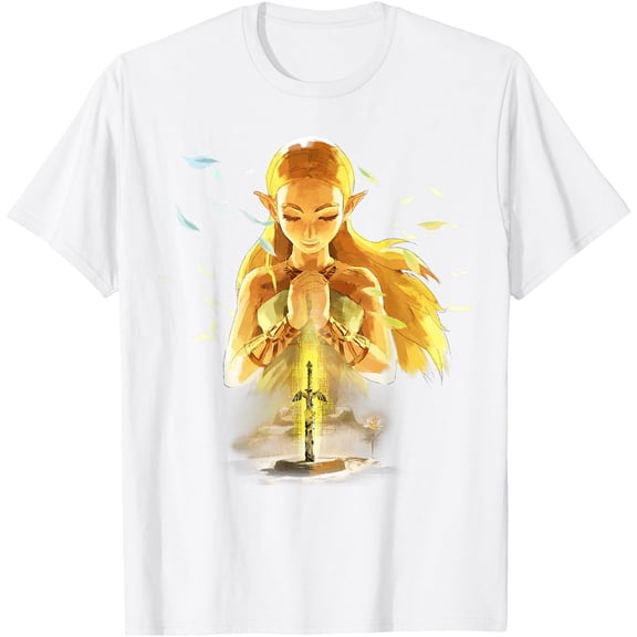 Legend of Zelda Breath Of The Wild Watercolor Portrait DTG Print Unisex T-Shirt