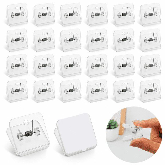 50 Pack Self Adhesive Wall Clips for Hanging Posters Photos, Clear Tapestry Hangers for Home Office Decoration, Postcard Clips