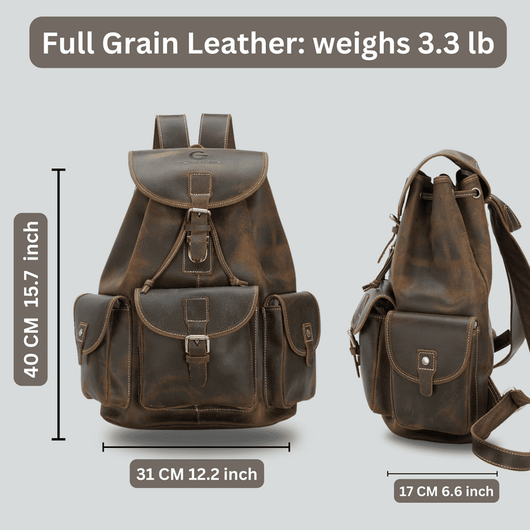 Leather Backpack high quality Full Grain Leather Bag, Leather Travel Backpack, School bag, Office Bag, Laptop Backpack, drawstring bag/ gift for her/him