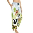 thumbnail image 2 of Disketp Farmfield With Cute Animals Print Women'S Comfy Pajama Pants Casual Drawstring Palazzo Lounge Wide Leg Pants, 2 of 9
