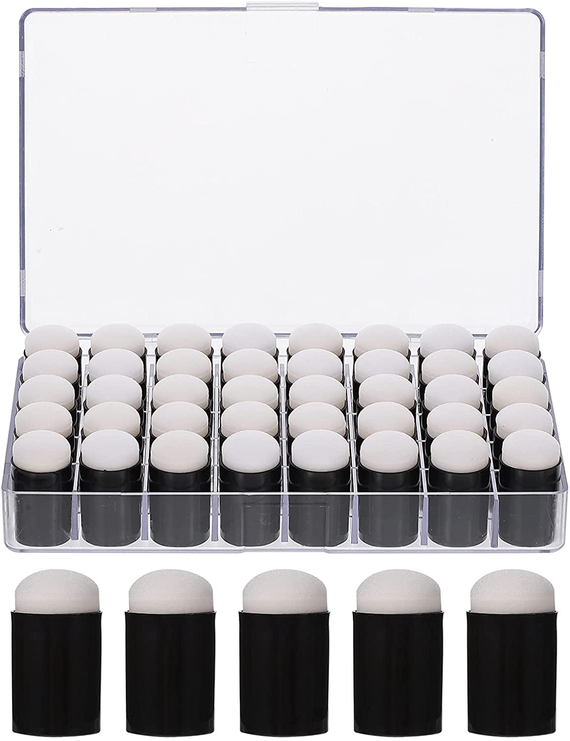 QWORK 60-Piece Finger Sponge Dauber Set - For Ink, Paint, Chalk, Stamping, Arts & Crafts