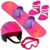 Click n Play Doll Snowboard Set and Accessories. Perfect For 18 inch American Girl Dolls