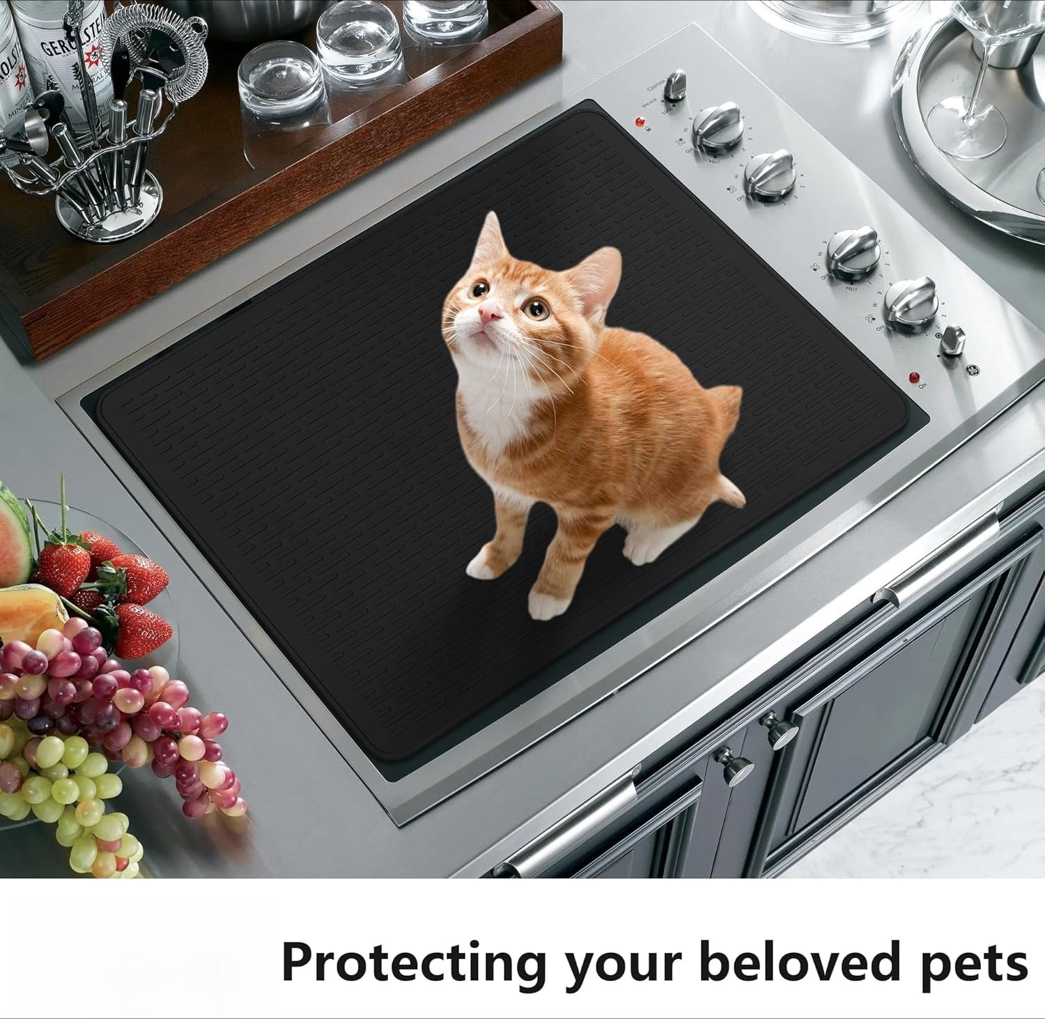 PLERISE Stove Top Cover for Electric Stove- Range Covers for Electric Stove,Silicone XXL Dish Drying Mat, Glass Cooktop Covers, Flat RV Range top Mats (Black, 30"x21") Black,30"x21"