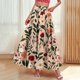 thumbnail image 5 of TaTaai Women's High Waist Boho Printed Maxi Skirt Elastic Waist A-Line Long Skirt with Ruffle Hem Pockets for Casual Daily Beach Vacation Gift, 5 of 9