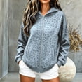 thumbnail image 2 of Women's Leopard Print Zip Up Long Sleeve Hoodie Oversized Casual Pullover With Pockets, Versatile Hooded Sweatshirt For Everyday Wear, 2 of 5