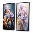 thumbnail image 3 of Designart "violet Yellow Iridescent Irises I" Irises Framed Wall Art Set Of 2 - Purple Floral Framed Canvas Set For Living Room Decor, 3 of 7