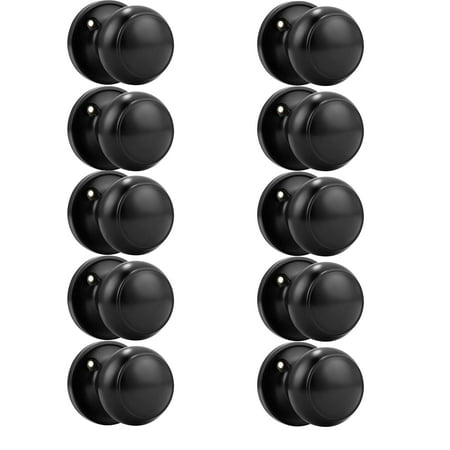 Probrico (10 Pack Classic Closet Door Knobs Dummy Door Knob, Individual Non-Turning Dummy Door Knob Single Side, Black Interior Door Knobs, Easy Installation C62