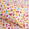 thumbnail image 3 of Kids Fun & Bright Printed Microfiber Sheet Sets, Ultra Soft Fitted Sheets with Straps - Fruity Fun, Twin Size, 3 of 5