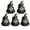 Black-5pcs, variant on Black Mysterious Gothic Gnome Ornament, 4x6in Faceless Gnome with Dark Magic Costume, Retro Magic Gnome Home Bar Office Desktop Decoration