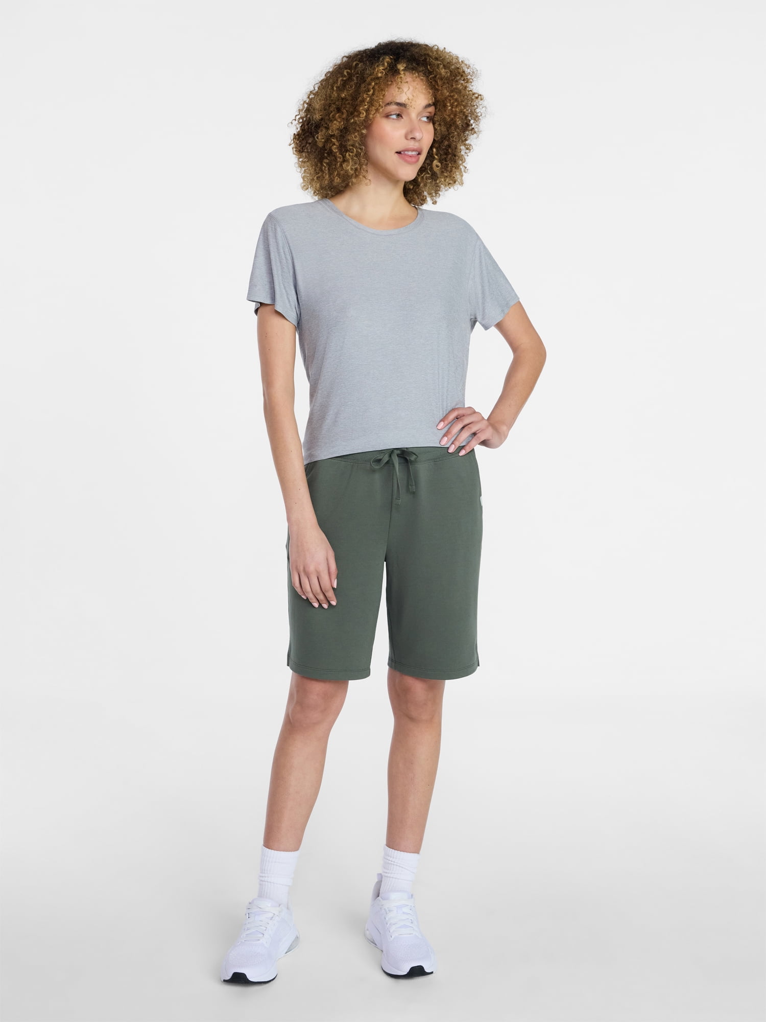 Athletic Works Women's and Women's Plus French Terry Bermuda Shorts, Sizes XS-4X