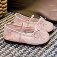 thumbnail image 4 of Gyujnb Girls' Lace Bow Mary Jane Flats Breathable Soft Sole Summer Casual Shoes, Closed Toe,12-18 Months, 4 of 6