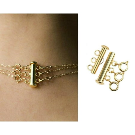 Yellow Gold Tone Layer Necklace Clasp For Up To 3 Necklaces!