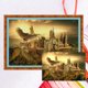 thumbnail image 3 of (SZX-C763-2) Hilo algodón ecológico para bordado 11CT 3 hebras tela blanca 50*35cm Kit la serie Academy at Dusk Cross Stitch Landscape, 3 of 8