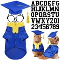 thumbnail image 1 of Dog Graduation Costume Set Include 2025 Pet Graduation Gown with Stole Puppy Grad Cap Lensless Glasses Diy Letter Stickers for Dogs Holiday Costume Accessory Event Decorations Party Essentials, 1 of 6