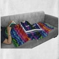 thumbnail image 6 of Vintage Rainbow Soft Flannel Fleece Blanket, Colorful Fractal Mosaic Backdrop with Heart and I Love You Frame Valentines, Cozy Plush for Indoor and Outdoor Use, 60" x 80", Multicolor, by Ambesonne, 6 of 6