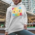 thumbnail image 2 of Pre-K Dude, School Themed, Groovy Retro Wavy Text Merch Gift, White Hooded Sweatshirt or Hoodie, Small, 2 of 5