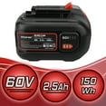 thumbnail image 6 of 2 pc Banshee 60V 2.5Ah 150Wh Lithium Ion Replacement Battery Compatible With Black & Decker 60V Max Tools LST560, LST560C, LSW60, LSW60C, and All Others, 6 of 9