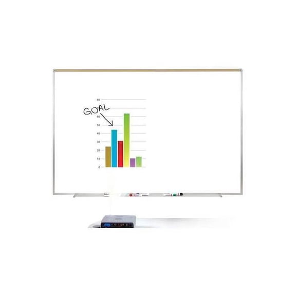 Ghent Proma Prm1-34-4 Projection Markerboard - 48" Width X 36" Height - White Porcelain Surface - Aluminum Frame - Film - 1 Each (PRM1344)