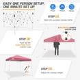 thumbnail image 5 of EAGLE PEAK 10x10 Slant Leg Pop Up Canopy Tent Easy One Person Setup Instant Outdoor Beach Canopy Folding Portable Sports Shelter 10x10 Base 8x8 Top(Peach Pink), 5 of 10
